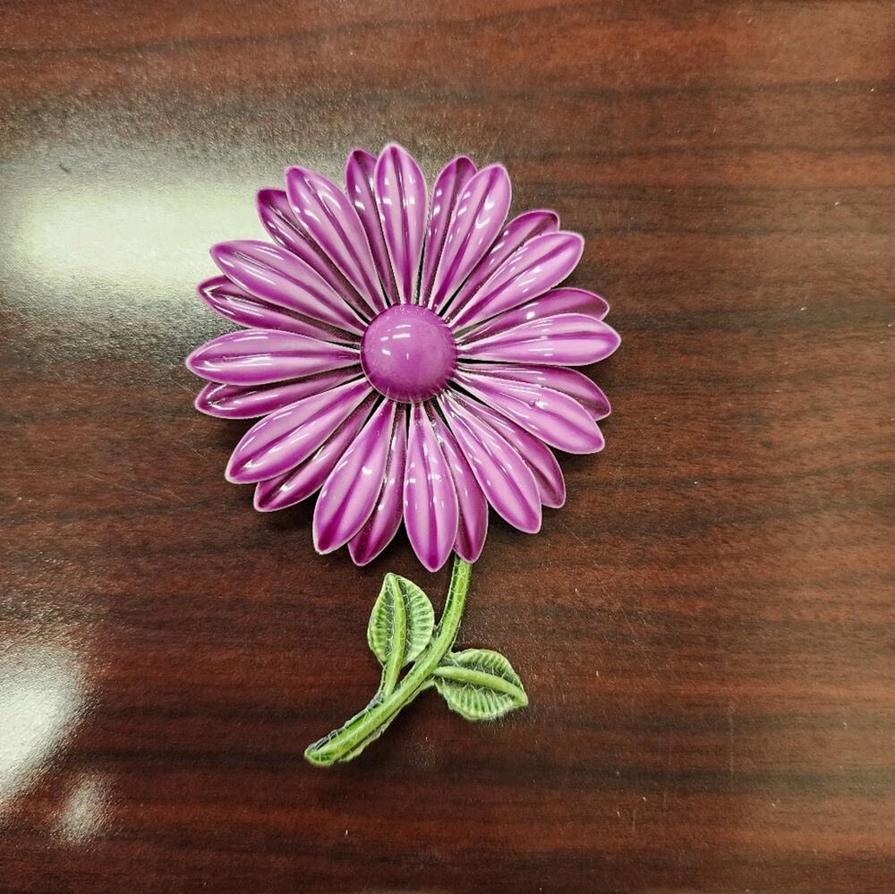 Purple Metal Brooch